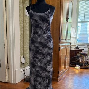 No Boundaries Black and Gray Maxi Dress